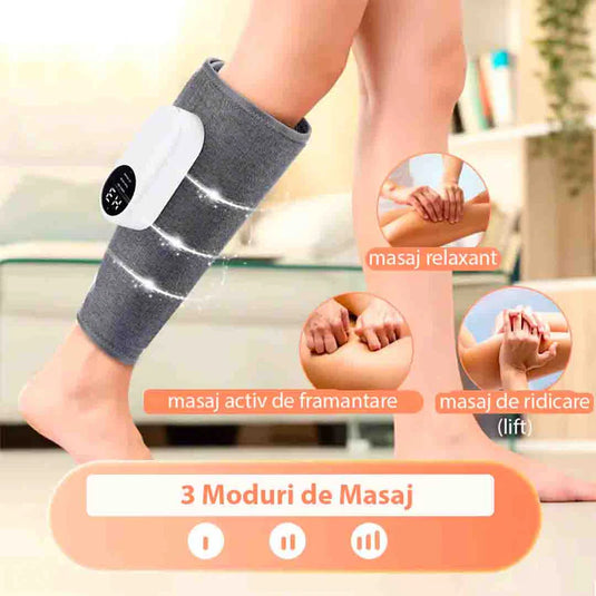 PACHET PROMOTIONAL !!! Aparat de masaj pentru gambe, cu compresie, incalzire si incarcare USB + Aparat masaj picioare tip covoras cu Incarcare USB pentru electrostimulare 19 niveluri intensitate - CADOU !!!
