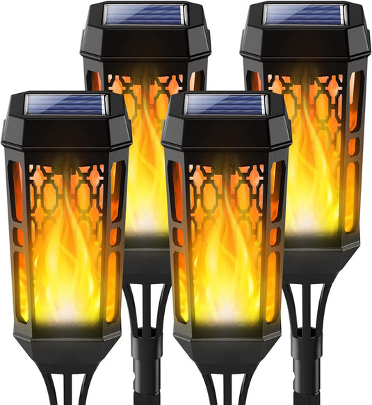 PACHET PROMOTIONAL !!! SET 6  Lampi Solare de Gradina cu Model , Tip Torta, 12 LED-uri, Efect Flacara, IP65 +  Sistem de racire terasa cu vapori de apa 15 m - CADOU !!!