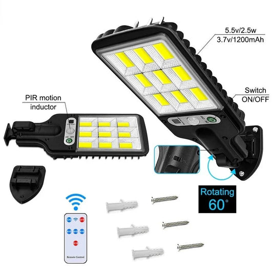 PACHET PROMOTIONAL !!! Lampa Solara Stradala LED COB 108, Senzor Miscare si Telecomanda 5 + 1 GRATIS !!!