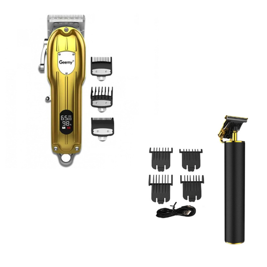 PACHET PROMOTIONAL !!! Masina de tuns cu acumulator, Geemy GM-6716, Accesorii incluse, Lame din titan + Aparat de tuns profesional Coba T01, accesorii incluse, 3W - CADOU !!!