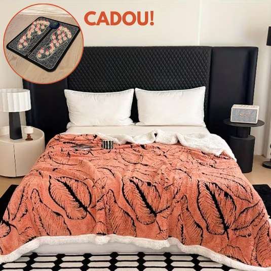 PACHET PROMOTIONAL !!! Patura Cocolino Groasa cu Blanita Sherpa 200x230cm + Aparat masaj picioare tip covoras cu Incarcare USB pentru electrostimulare 19 niveluri intensitate - CADOU !!!