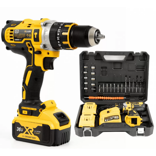 PACHET PROMOTIONAL !!! Trusa Bormasina cu percutie MDHL, 48V, 5Ah, 2 acumulatori, incarcator, 26 accesorii + Banda adeziva izolatoare din aluminiu, 5 cm x 5 m si O pereche manusi de lucru CADOU !!!