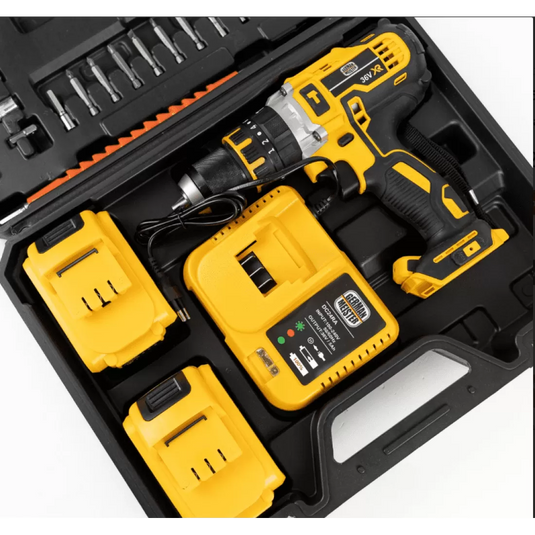 PACHET PROMOTIONAL !!! Trusa Bormasina cu percutie MDHL, 48V, 5Ah, 2 acumulatori, incarcator, 26 accesorii + Banda adeziva izolatoare din aluminiu, 5 cm x 5 m si O pereche manusi de lucru CADOU !!!