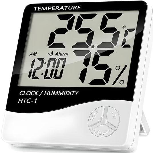 PACHET PROMOTIONAL !!! Tensiometru de incheietura automat cu ecran mare, electronic, pentru uz casnic + Ceas electronic de birou, cu ecran LCD ce indica temperatura si umiditatea CADOU !!!