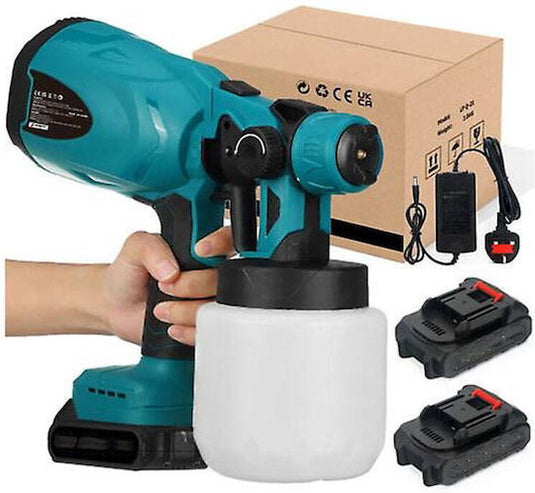 PACHET PROMOTIONAL !!! Pistol de Vopsit cu Acumulator DASGUT 24V, 2 Baterii, Rezervor 800 ml, Debit 650 ml/min + Doua Benzi adezive izolatoare din aluminiu, 5 cm x 5 m - CADOU !!!