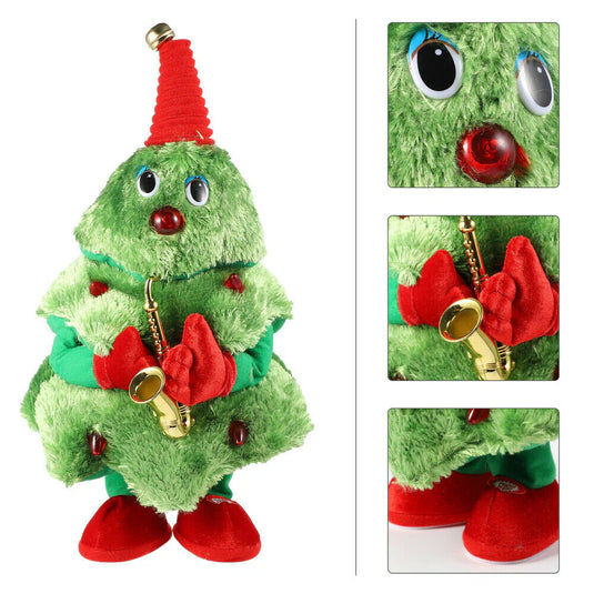 PACHET PROMOTIONAL !!! Jucarie interactiva, Brad de Craciun dansator + Mos Craciun Dansator canta si repeta ce aude - CADOU !!!