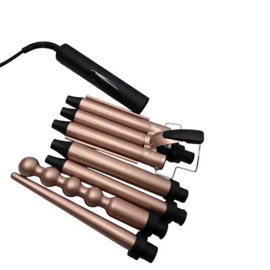 PACHET PROMOTIONAL !!! Ondulator Ceramic Profesional 6 in 1, cu 2 Trepte de intensitate, 180° C-210 ° C + Organizator rotativ 360°, pentru pensule de machiaj - CADOU !!!