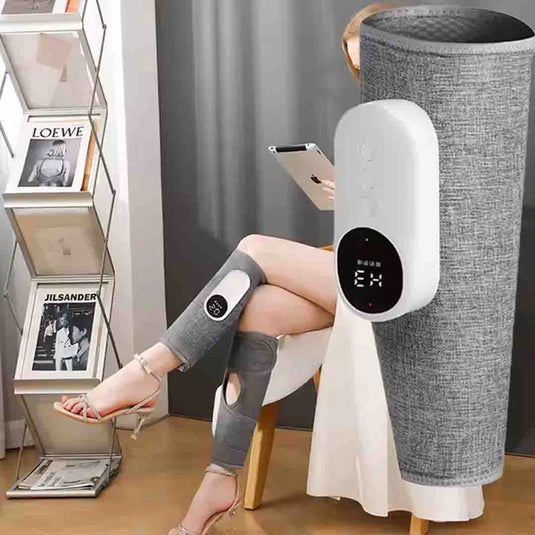 PACHET PROMOTIONAL !!! Aparat de masaj pentru gambe, cu compresie, incalzire si incarcare USB + Aparat masaj picioare tip covoras cu Incarcare USB pentru electrostimulare 19 niveluri intensitate - CADOU !!!