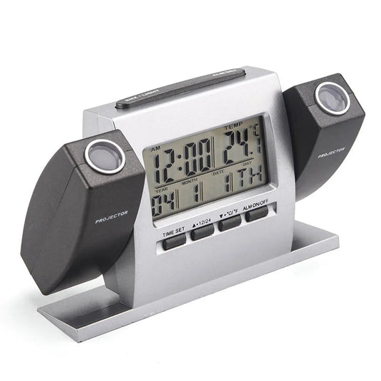 PACHET PROMO !!! 1 + 1 GRATIS, Ceas electronic de birou, proiectie pe perete, alarma, afisaj temperatura !!!