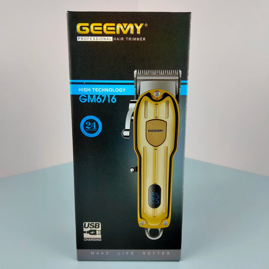 PACHET PROMOTIONAL !!! Masina de tuns cu acumulator, Geemy GM-6716, Accesorii incluse, Lame din titan + Aparat de tuns profesional Coba T01, accesorii incluse, 3W - CADOU !!!