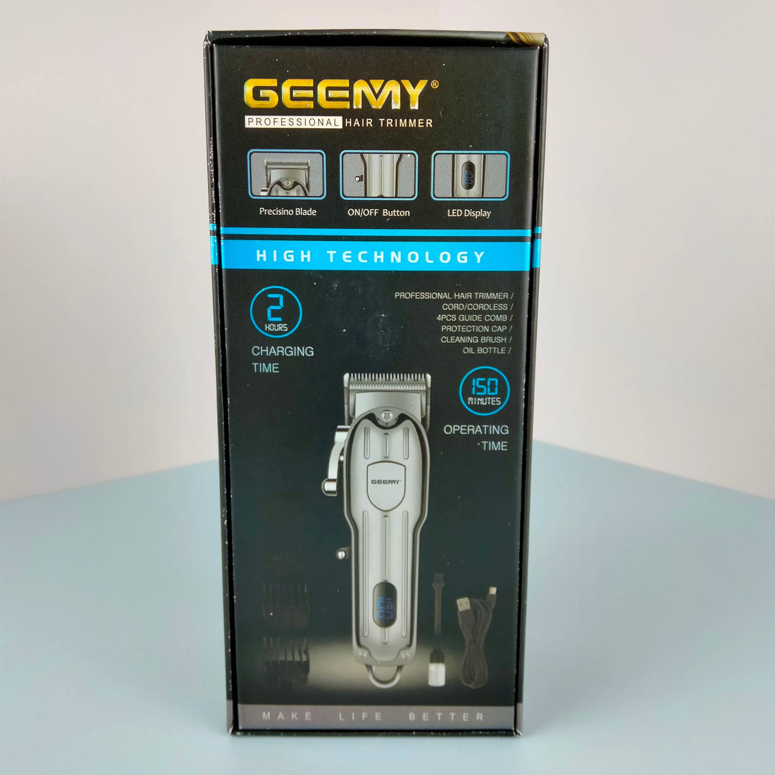 Pachet frizerie: Geemy GM-6716 + Coba T01 + accesorii incluse