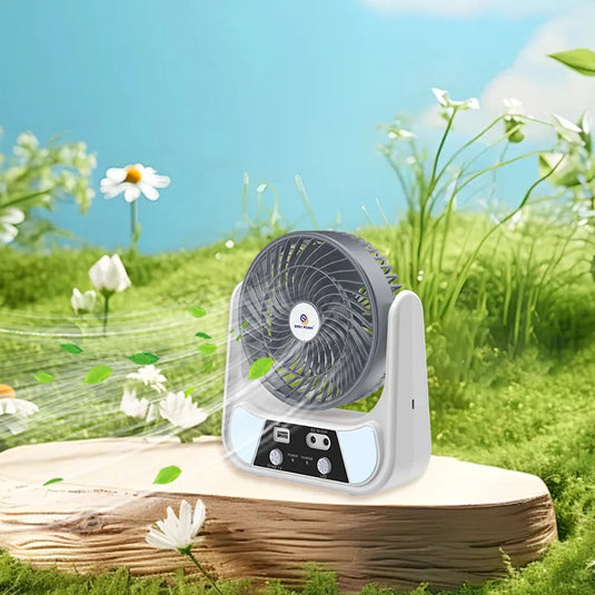 Ventilator solar cu lanternă + lanternă frontală cu senzor de mișcare (350lm, rezistent la apă) – Cadou gratuit