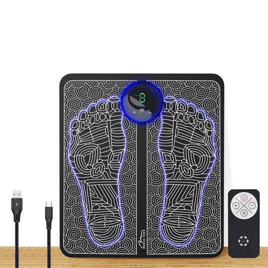 PACHET PROMOTIONAL !!! Aparat de masaj pentru gambe, cu compresie, incalzire si incarcare USB + Aparat masaj picioare tip covoras cu Incarcare USB pentru electrostimulare 19 niveluri intensitate - CADOU !!!