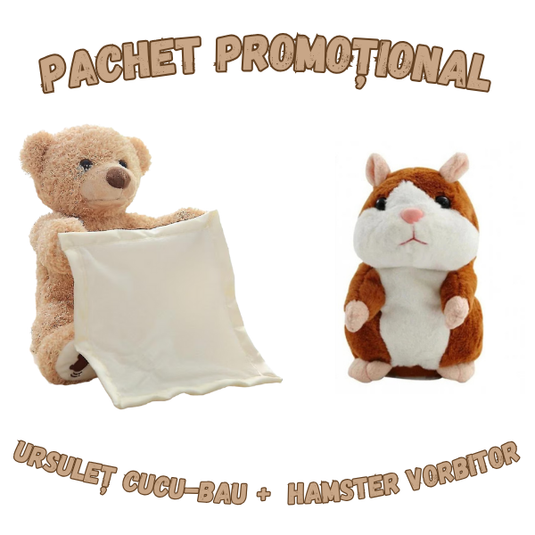 PACHET PROMO !!! Jucarie Interactiva Ursuletul Cucu Bau + Hamster vorbitor CADOU !!!