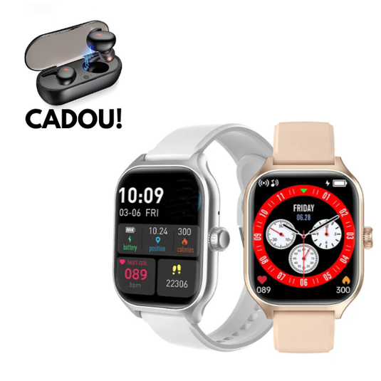 PACHET PROMOTIONAL - Ceas inteligent GT4 Pro ecran tactil + Set casti Bluetooth - CADOU !!!