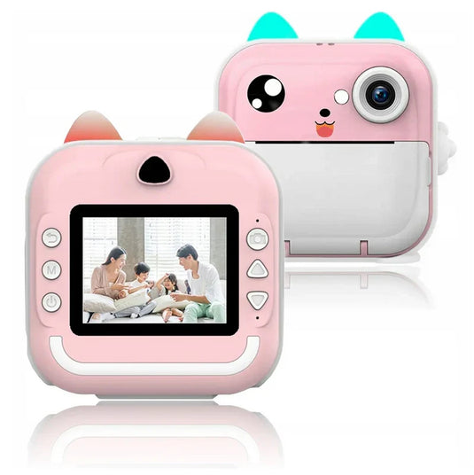 OFERTA !!! Aparat foto digital pentru copii cu imprimare instantanee CUTEPRINT, cu display de 2,4 inch 1080P Full HD  + 1 x rola de hârtie  CADOU !!!