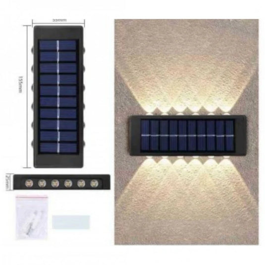 Pachet Promotional 2+2 GRATIS Lampi solare de perete cu iluminare sus si jos - 12 LED-uri