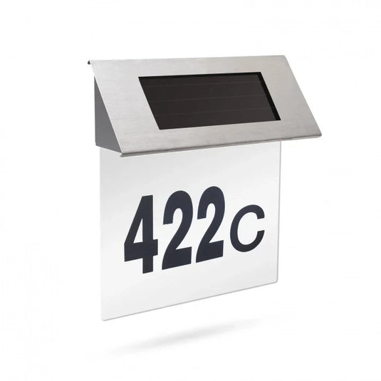 PACHET PROMOTIONAL - Set 4 Lampi solare de perete cu iluminare sus si jos - 12 LED-uri + Numar de casa din inox, cu iluminare LED si alimentare solara  CADOU !!!