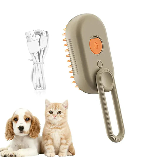 PACHET PROMO !!! Aparat Profesional De Tuns Animale, 8 in 1, 220V, 12w + Perie cu Abur pentru Animale de Companie, Indeparteaza Parul, Curatare,Maseaza , Maner Rotativ 360 - CADOU !!!
