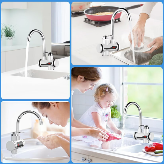 PACHET PROMOTIONAL !!! Robinet electric cu incalzire instanta si prindere pe chiuveta + dus + 1 Prosop din bumbac de corp  - CADOU !!!