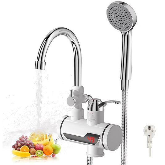 PACHET PROMOTIONAL !!! Robinet electric cu incalzire instanta si prindere pe chiuveta + dus + 1 Prosop din bumbac de corp  - CADOU !!!