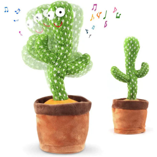 Pachet promotional - Jucarie cactus, canta, danseaza si imita cuvinte + Proiector cadou - lampa de veghe cu proiectie de stele