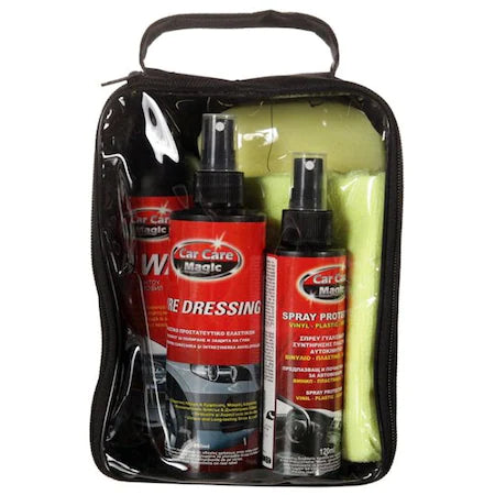 PACHET PROMO!!! Kit pentru intretinere auto Car Care Magic, 5 piese + SPRAY pentru tapiterie CADOU !!!