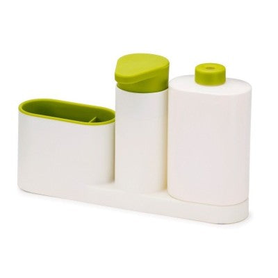 Dozator de bucatarie pentru detergent vase, sapun lichid si suport bureti
