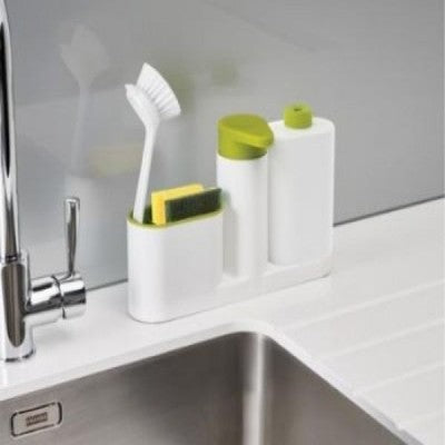 Dozator de bucatarie pentru detergent vase, sapun lichid si suport bureti