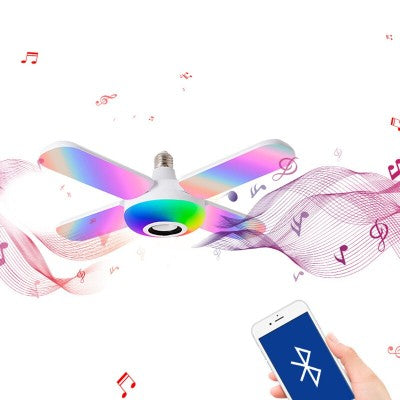 Bec cu 4 brate, lumina multicolora, functie muzicala prin bluetooth, telecomanda inclusa