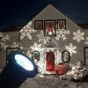 Proiector metalic lumini LED cu fulgi albi de zapada pentru exterior