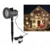 Proiector metalic lumini LED cu fulgi albi de zapada pentru exterior