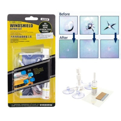 PACHET PROMOTIONAL Kit reparatie parbriz + solutie de indepartat zgarieturile auto 200 ml + CADOU marker pentru acoperirea zgarieturilor !!!