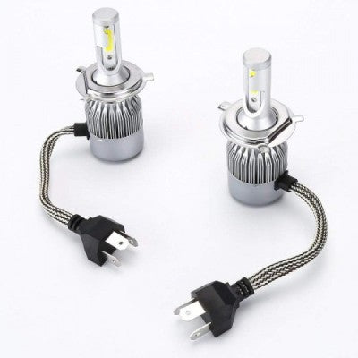 Set 2 Becuri Auto Led C6 H4, H7 6000K cu 2 faze