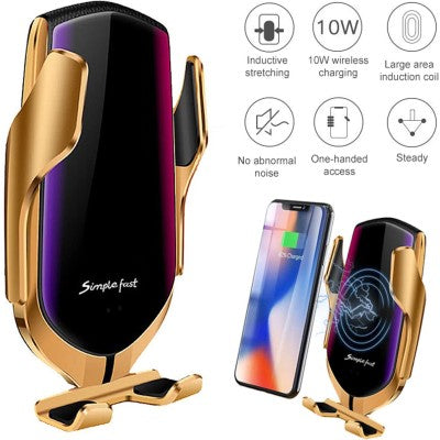 Suport auto cu incarcator wireless telefon, cu senzor